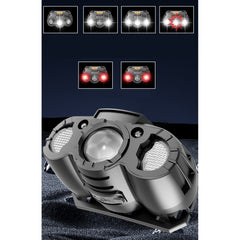Lanterna LED de Cap, Kaveny, cu Suport Inclus, Incarcare USB Tip C, Raza 100-200m, 5W, 6 Trepte de Lumina, 400 mAh, Gri
