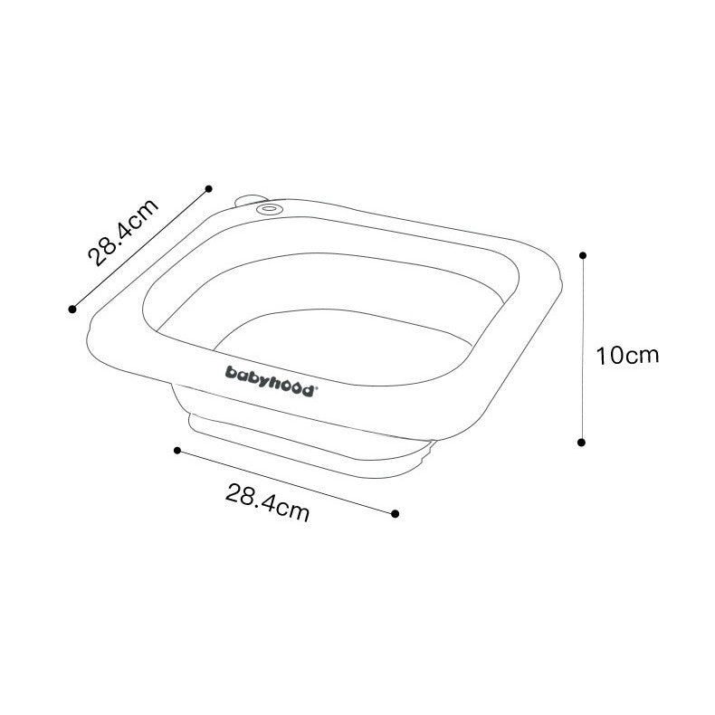 Lavoar Pliabil, Kadeny, pentru Copii 1-8 Ani, 28.5x28.5x10 cm, din PE+PP, 3.5l, Model Picioare, Gri