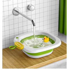 Lavoar Pliabil, Kadeny, pentru Copii 1-8 Ani, Model Animat, din PP+TPE, 32x29x10 cm, Verde