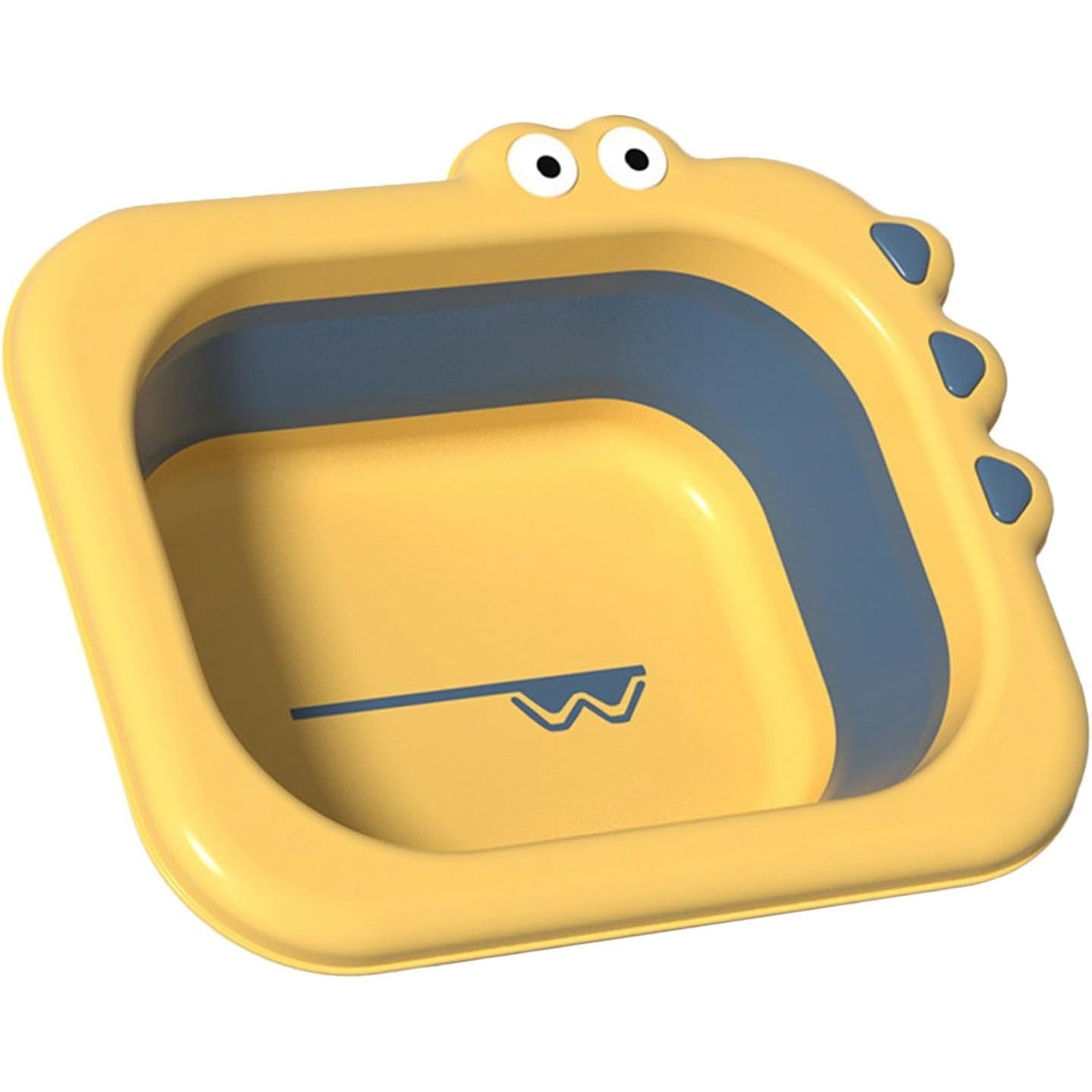 Lavoar Pliabil, Kadeny, pentru Copii, din PP/TPE, Portabil, Model Crocodil, 30x24.5x9 cm, Galben/Albastru