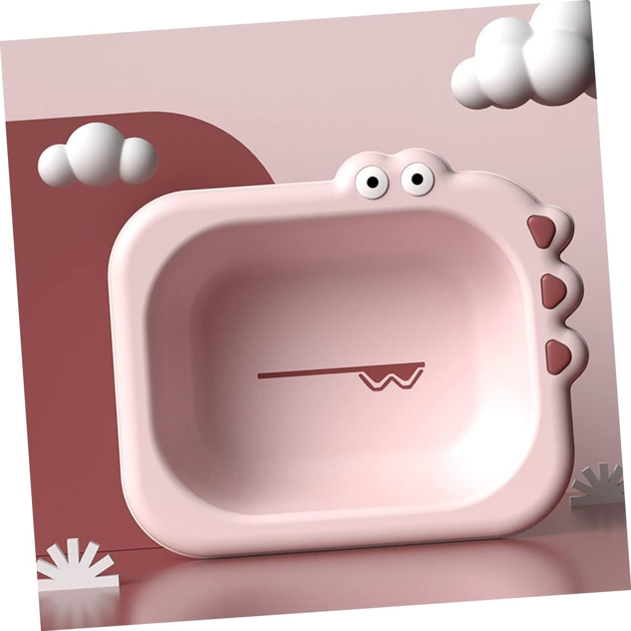 Lavoar Pliabil, Kadeny, pentru Copii, din PP/TPE, Portabil, Model Crocodil, 30x24.5x9 cm, Roz