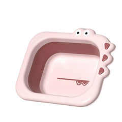 Lavoar Pliabil, Kadeny, pentru Copii, din PP/TPE, Portabil, Model Crocodil, 30x24.5x9 cm, Roz