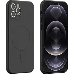 Husa protectie Kaveny compatibila cu iPhone 14, Liquid MagSafe, ring-shaped, magnetica, Negru