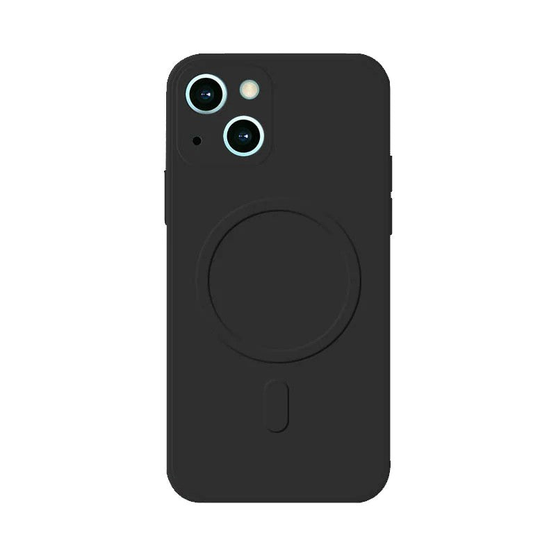 Husa protectie Kaveny compatibila cu iPhone 13 (6.1), Liquid MagSafe, ring-shaped, magnetica, Negru