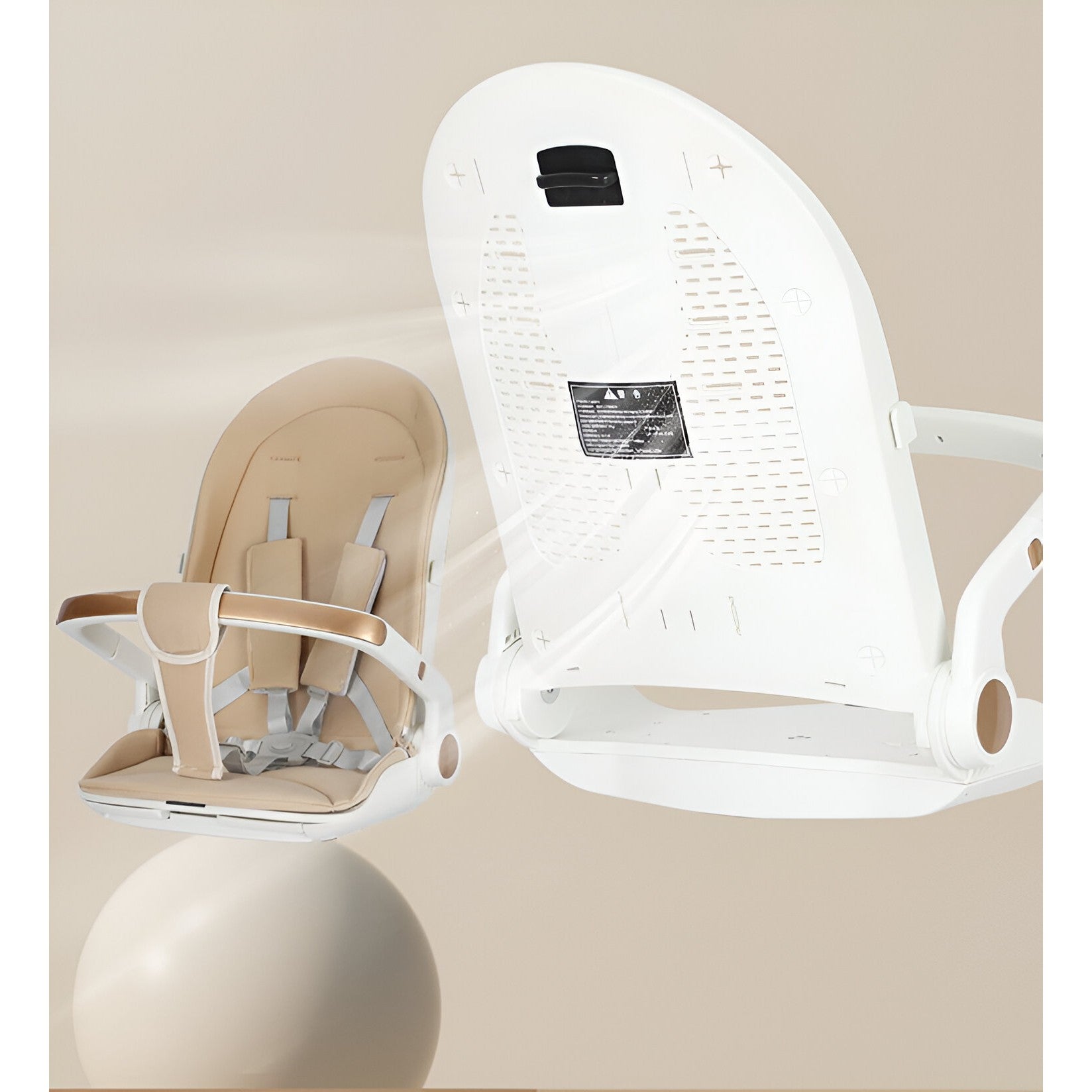 Carucior Sport Kaveny 3in1, 6-36 Luni, Reversibil, Pliabil, Tavita pentru Masa, Pozitie de Somn, Centura de Siguranta, Roti 360, Suport Pahar, Copertina pentru Soare, 33x66x85cm, Alb Model Pisica