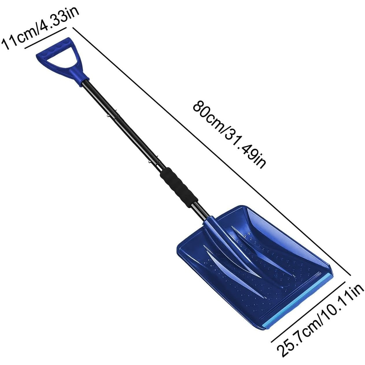 Lopata de Zapada, Kadeny, Multifunctionala, Demontabila, cu Maner Antiderapant, Aluminiu, Plastic, Solutia pentru Iarna, pentru Deszapezire, 80x11x25.7 cm, Albastra