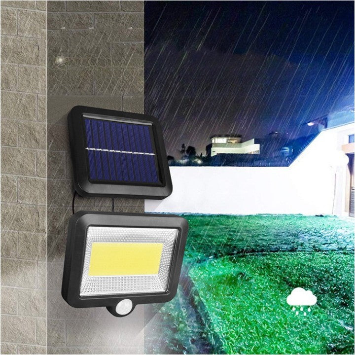 Lumina cu incarcare solara, 100 LED cu 1 grila pe inductie, montaj pe perete, Kaveny