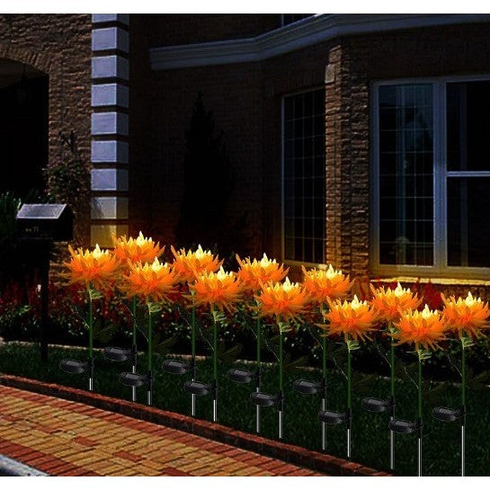 Lampa Solara LED tip Crizantema cu o floare pentru Gradina, Inaltime 80 cm, Kaveny