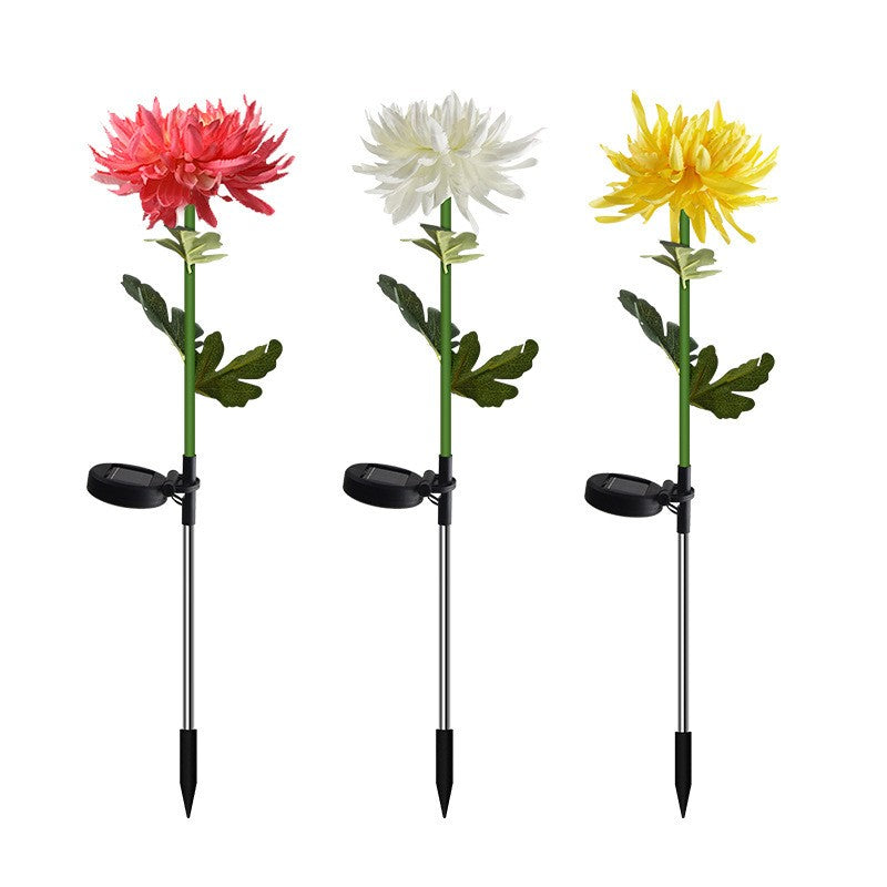 Lampa Solara LED tip Crizantema cu o floare pentru Gradina, Inaltime 80 cm, Kaveny