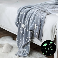Patura Fosforescenta, Kaveny, Moale, Pufoasa, Lumineaza in Intuneric, 1.5x2 m, Model Cer Instelat, Gri
