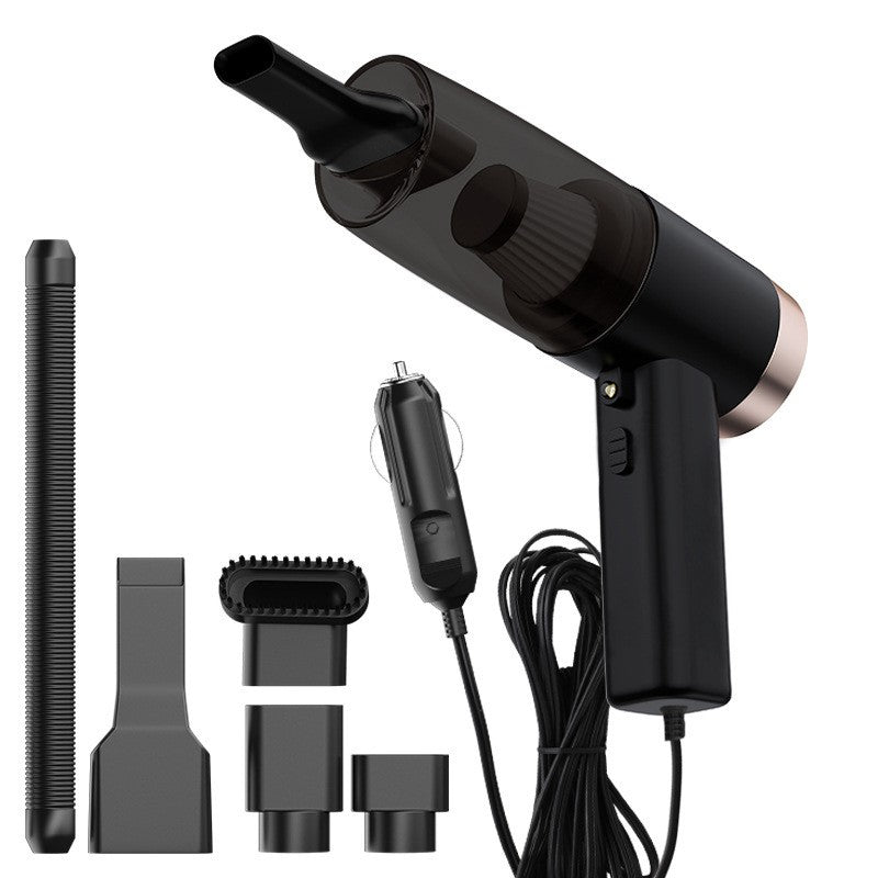 Aspirator Portabil Auto, Kadeny, pentru Casa si Masina, Cablu Auto, Tub Prelungitor, 4 Capete de Aspirare, 20x16x19cm, Negru