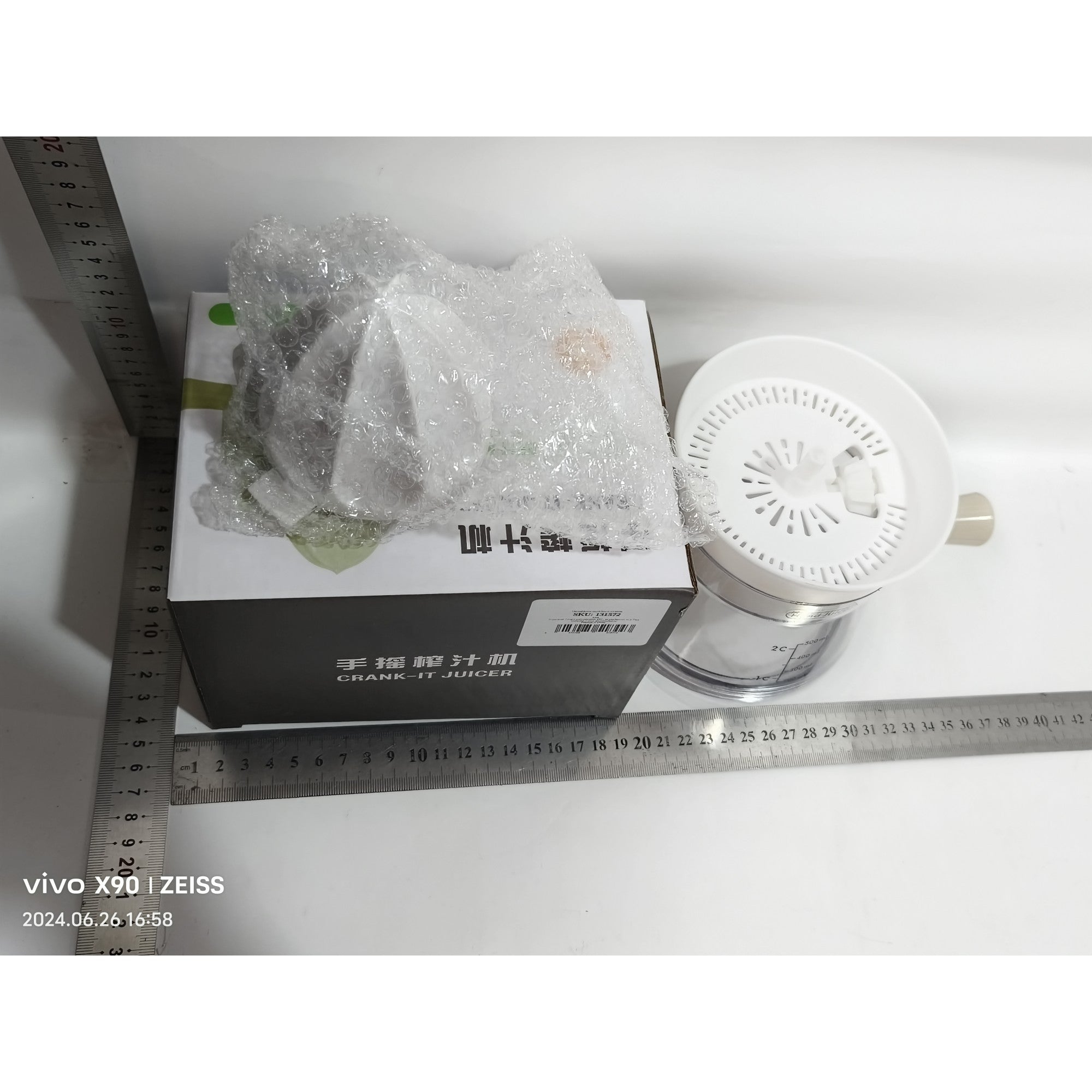 Storcator de Citrice Manual, Kadeny, Rezistente, Usor de Folosit si Depozitat, Durabil, Calitativ, 16.5x13cm, Transparent/ Alb