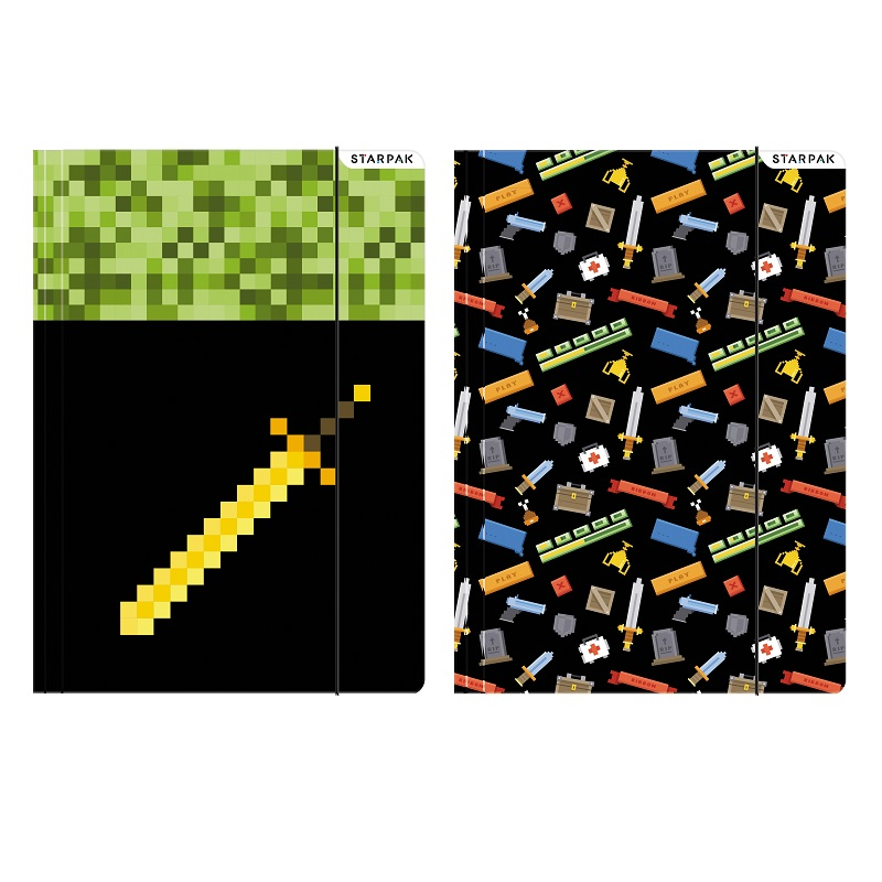 Mapa carton Starpak Pixel Game 470869, cu elastic, A4, carton