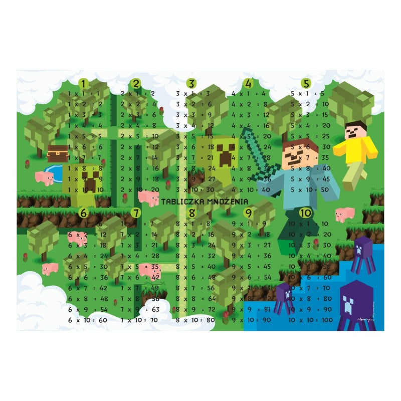 Mapa birou Starpak Minecraft, B3, cu tabla inmultirii, 507170, 34X38cm