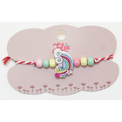 Martisor Bratara Multicolora pentru Copii, din Lemn si Textil, Model 11
