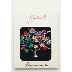 Martisor Brosa Medie, Jolie, Multicolora, Dimensiune Brosa 5 cm, Material Metal, Model Copacul Vietii