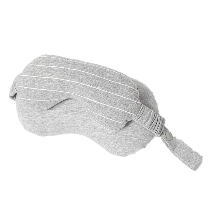 Masca de dormit, Kadeny, 2 in 1, cu Tetiera, din Particule de Spuma si Bumbac, Gri Deschis