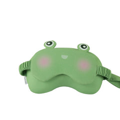 Masca de dormit, Kadeny, 2 in 1, cu Tetiera, din Particule de Spuma si Bumbac, Model Broasca ,Verde