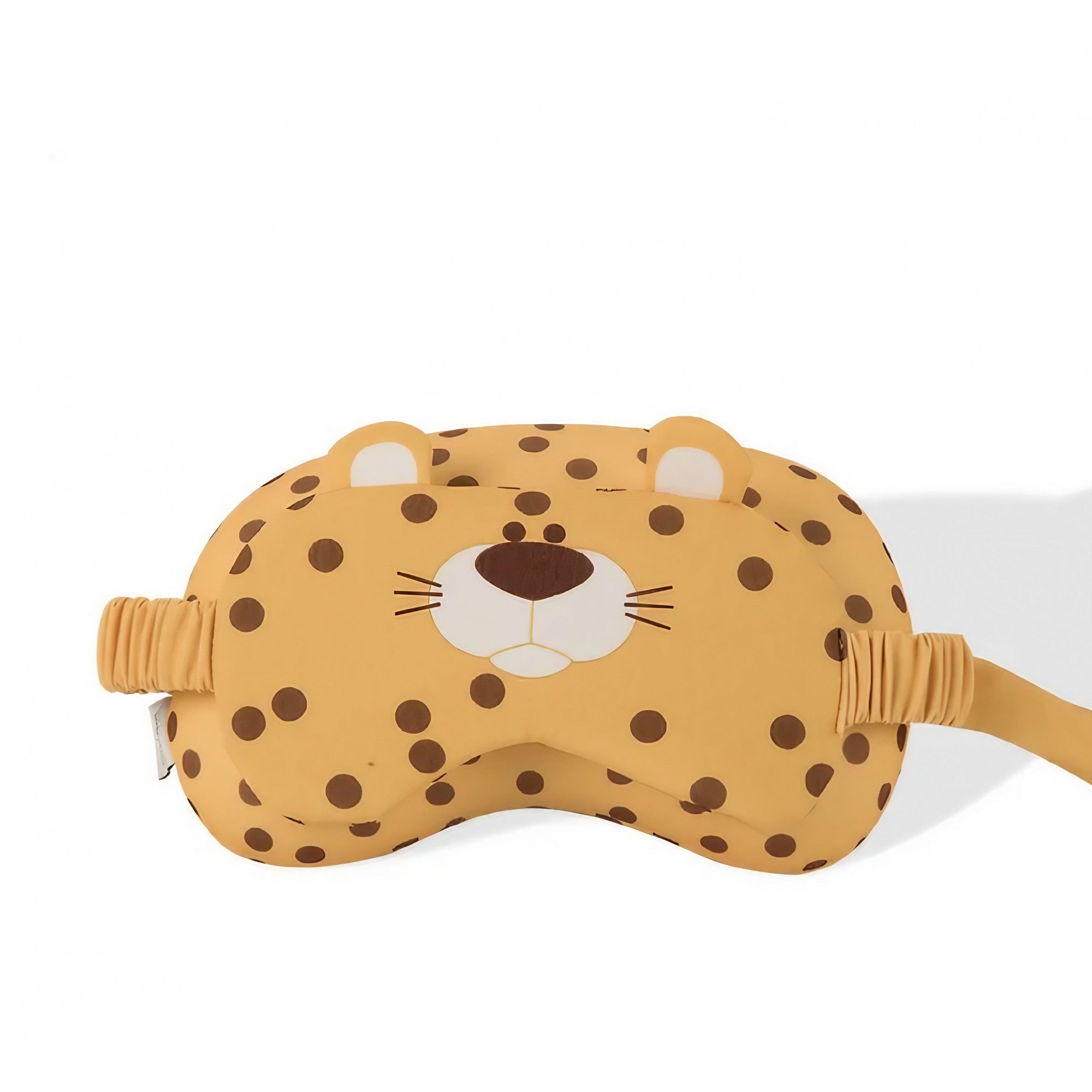 Masca de dormit, Kadeny, 2 in 1, cu Tetiera, din Particule de Spuma si Bumbac, Model Leopard ,Portocaliu