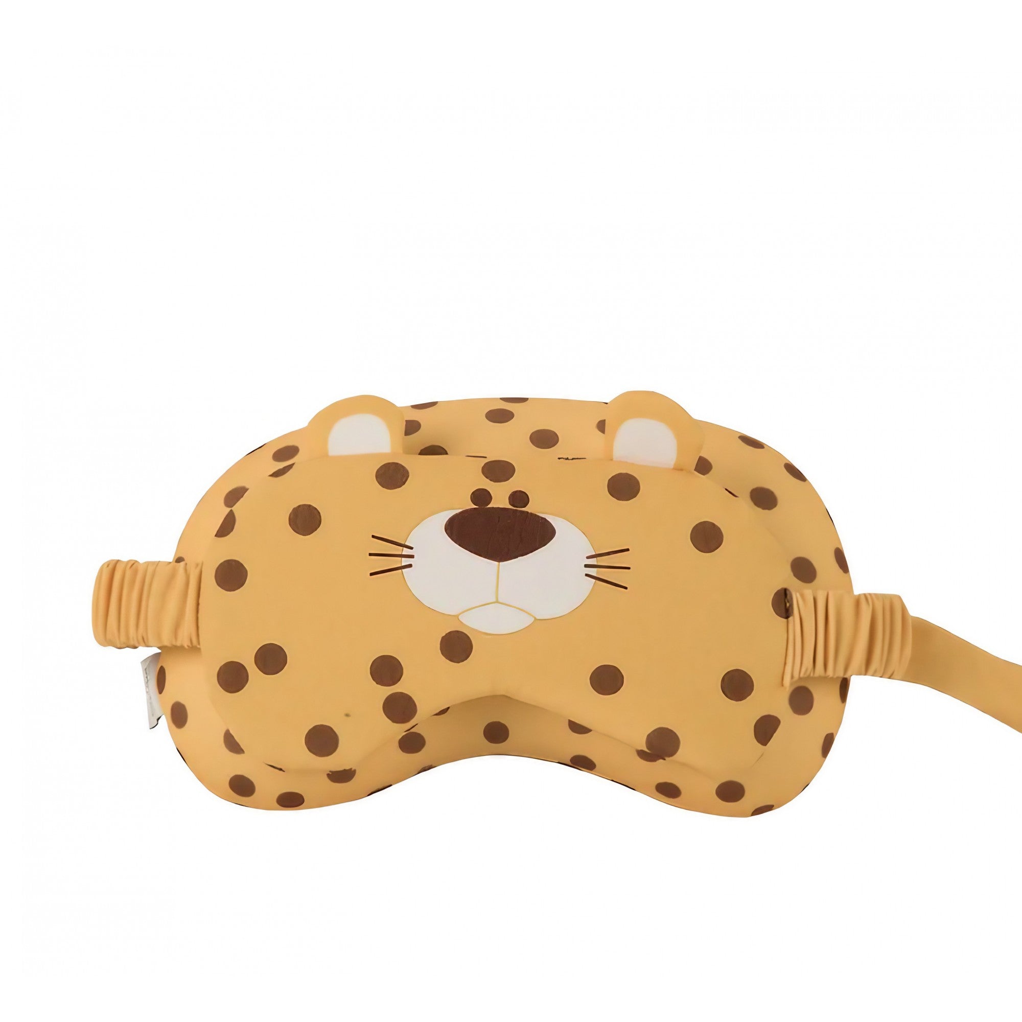 Masca de dormit, Kadeny, 2 in 1, cu Tetiera, din Particule de Spuma si Bumbac, Model Leopard ,Portocaliu