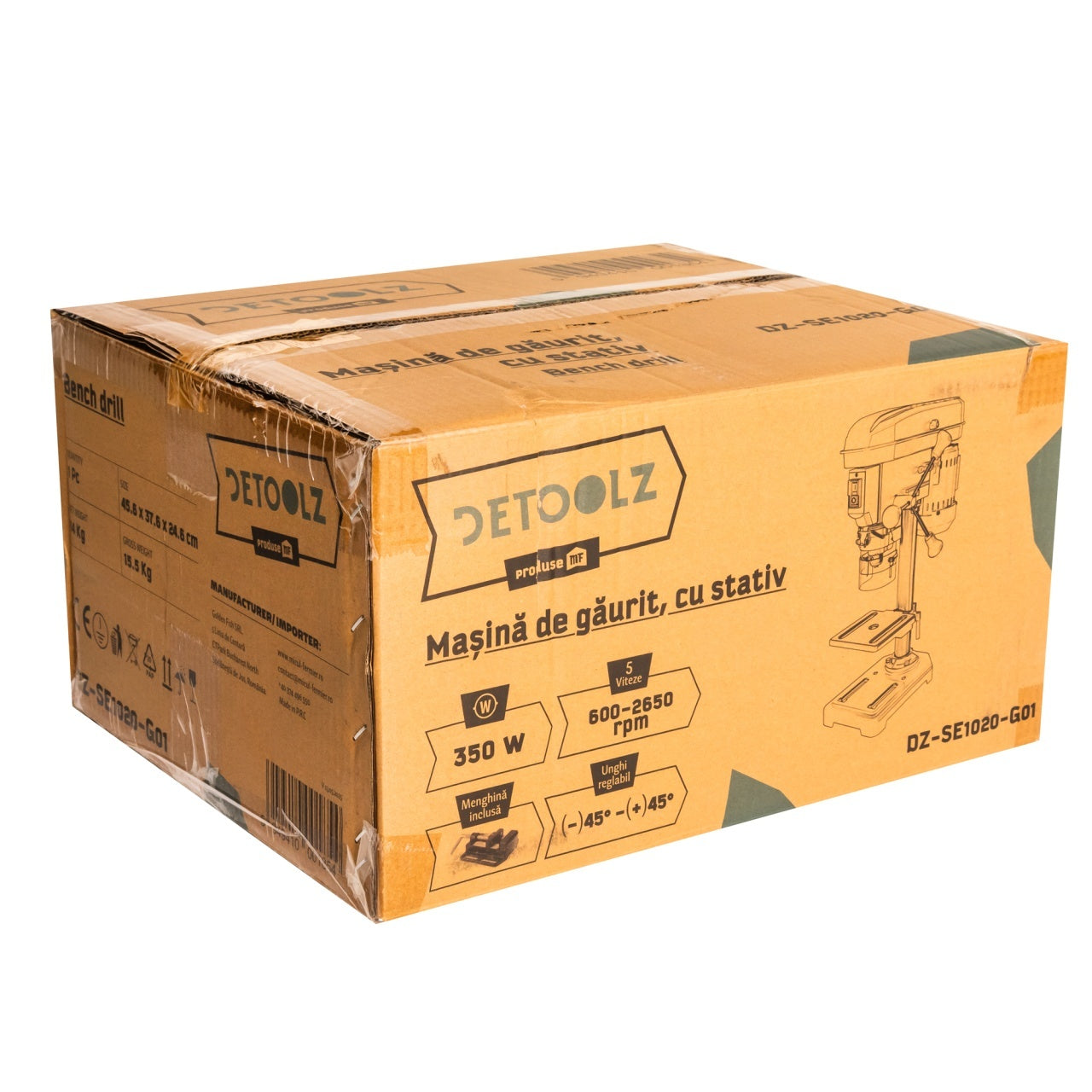 Masina de gaurit Detoolz, 350W 13mm cu coloana