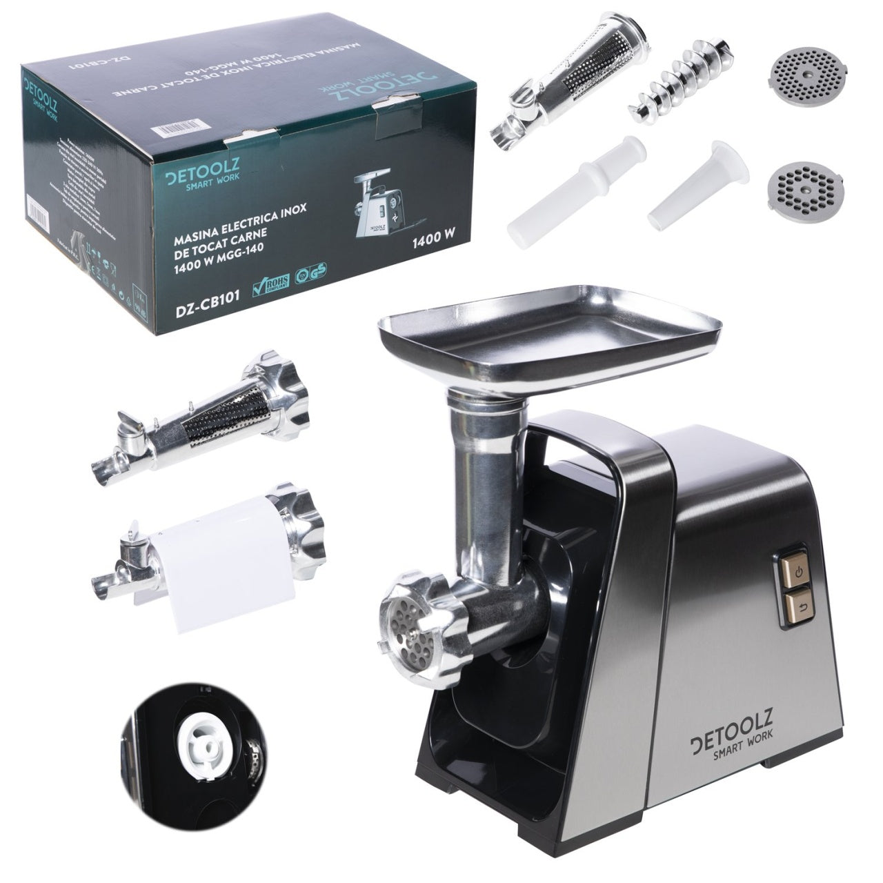 Masina electrica inox de tocat carne 1400W MGG-140