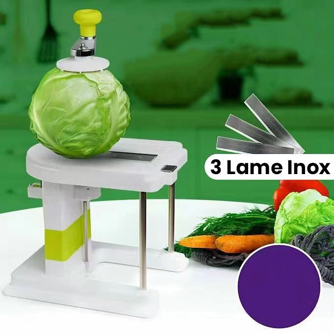 Masina Manuala pentru Maruntit Varza, Kaveny, cu Maner Rotativ, Lame din Inox, Corp din Plastic, pentru Legume si Fructe, 20 x 20 x 15 cm, Alb