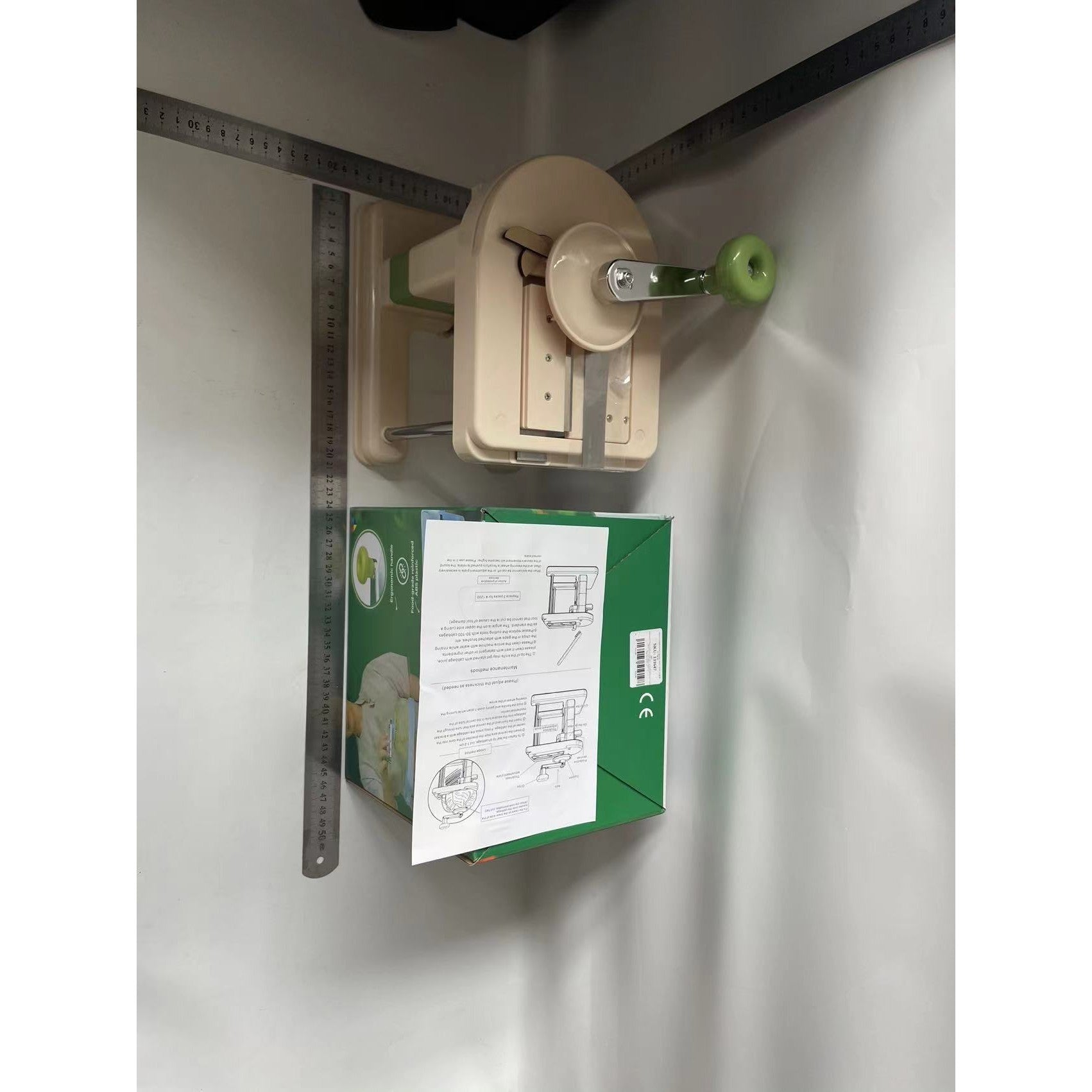 Masina Manuala pentru Maruntit Varza, Kaveny, cu Maner Rotativ, Lame din Inox, Corp din Plastic, pentru Legume si Fructe, 20 x 20 x 15 cm, Alb