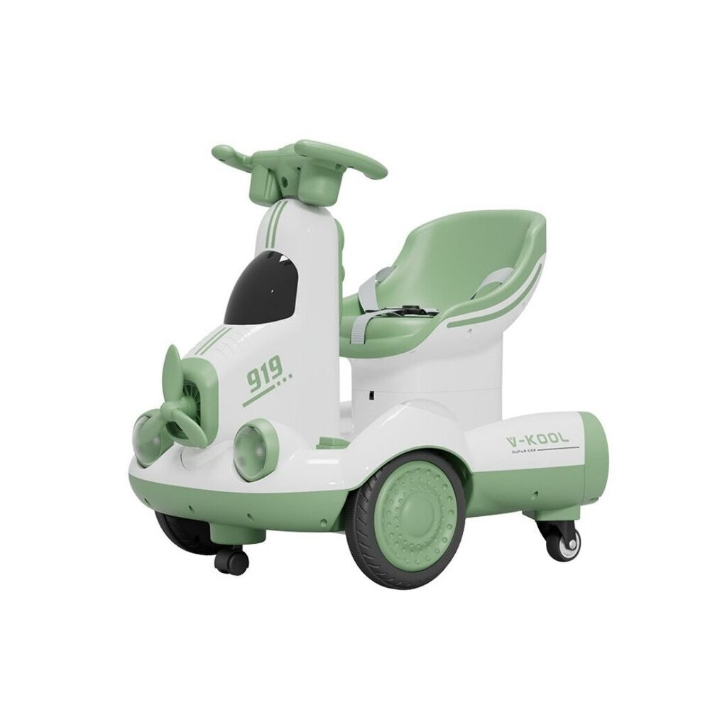Masinuta Electrica, Kaveny, pe 4 Roti, cu Telecomanda, Lumini Led si Muzica, +2 ani, Inaltime Reglabila, Verde