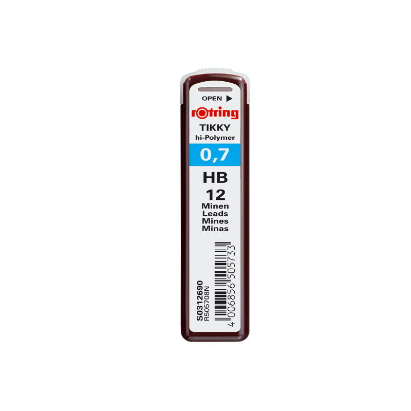 Mine creion mecanic Rotring Tikky, 0.7mm, HB, set 12 buc