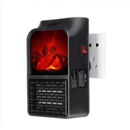 Mini Aeroterma Puternica Portabila Kaveny, Putere 1000W, Mini radiator electric cu Display LCD, efect de semineu si flacara, cu telecomanda