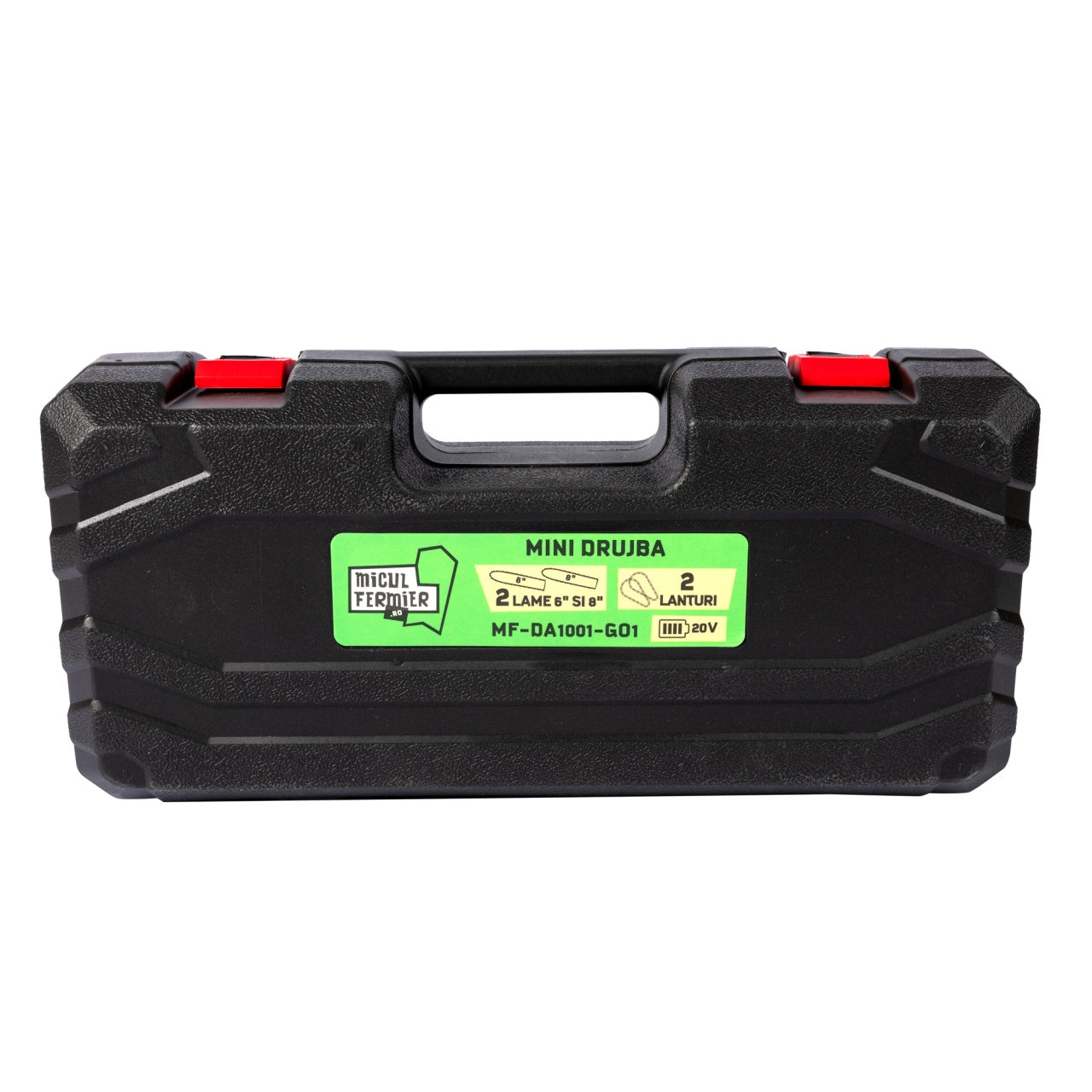 Mini drujba Micul Fermier, 20V, cu doua lame 6'' si 8'', doua lanturi