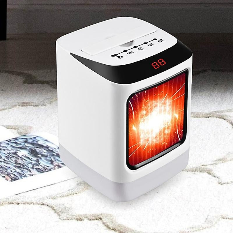 Mini incalzitor portabil Kaveny cu telecomanda, afisaj digital, sincronizare inteligenta, lumina de noapte colorata