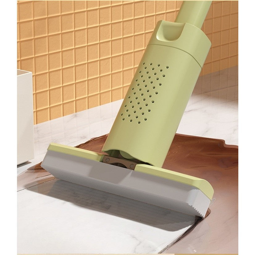 Mini Mop, Kaveny, Pentru Uz Casnic, Sistem Autostoarcere, Portabil, Mop cu Burete, Rotire 180°,15 x 27.5 cm, Verde