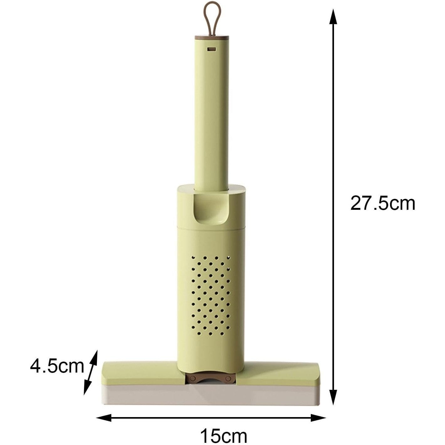Mini Mop, Kaveny, Pentru Uz Casnic, Sistem Autostoarcere, Portabil, Mop cu Burete, Rotire 180°,15 x 27.5 cm, Verde