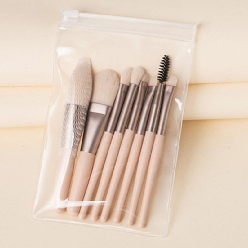Mini set portabil 8 pensule de machiaj Bej, Kaveny