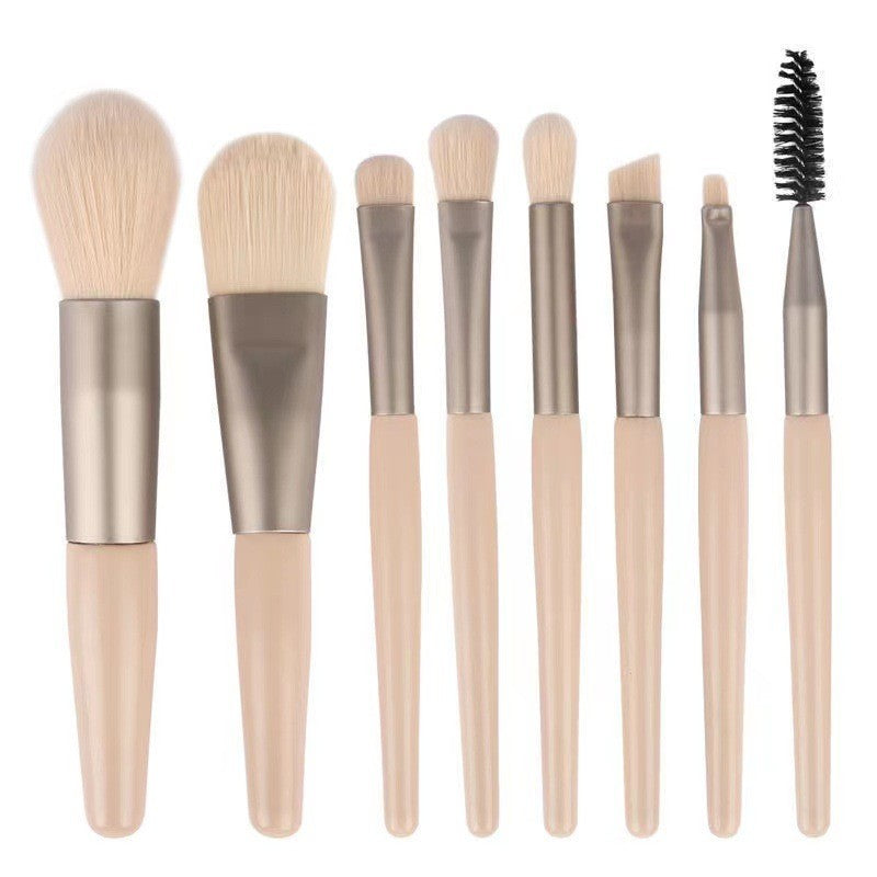 Mini set portabil 8 pensule de machiaj Bej, Kaveny
