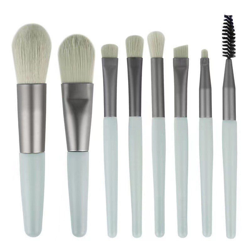 Mini set portabil 8 pensule de machiaj verzi, Kaveny