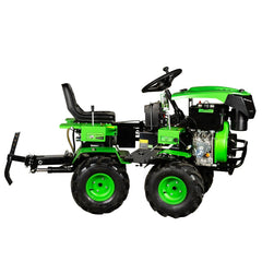 Mini tractor Micul Fermier, 17cp 530cc, motor pe motorina 4T, 4X4, 4 viteze, pornire electrica, 2 cutii de viteze, sistem hidraulic
