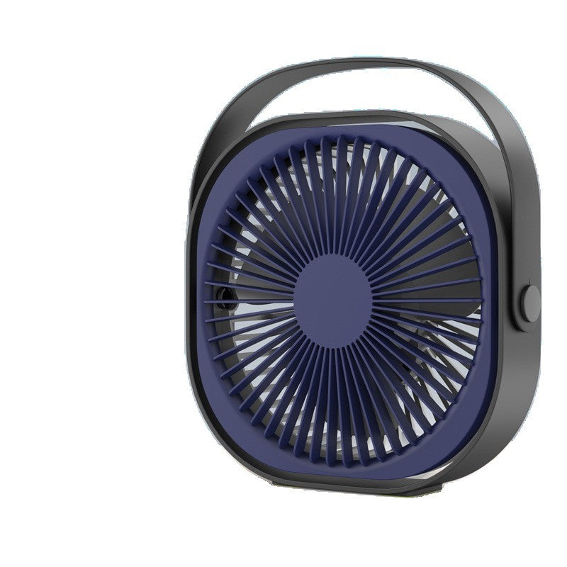 Mini ventilator pentru birou cu usb, Kaveny, rotire 360 grade, 3 viteze, 1500 mA, 13.5 x 12,8, Albastru