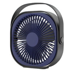 Mini ventilator pentru birou cu usb, Kaveny, rotire 360 grade, 3 viteze, 1500 mA, 13.5 x 12,8, Albastru