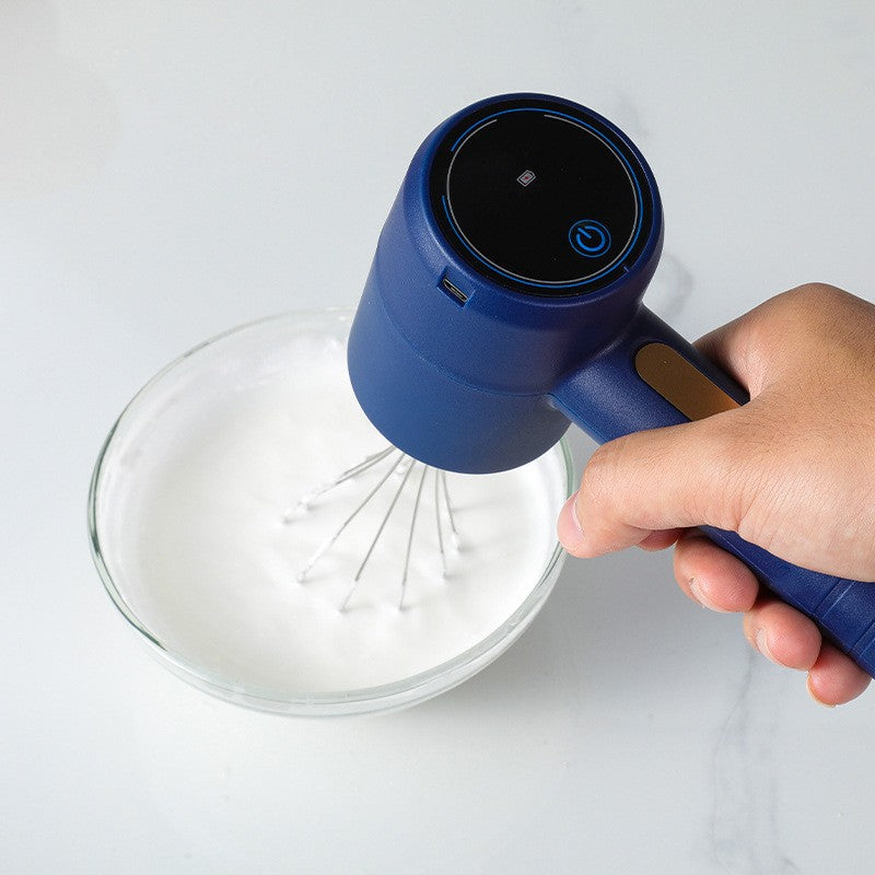 Mixer Electric fara Fir, Kadeny, pentru Uz Casnic, pentru Oua Smantana Frisca, Maner Plastic, Usor de Utilizat si Depozitat, 3 Accesorii, Albastru Inchis