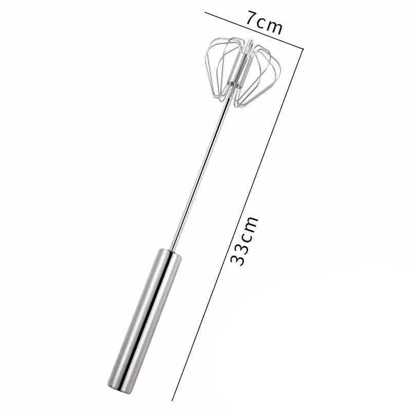 Mixer Manual, Kadeny, pentru Oua Smantana Frisca Aluat, Maner Otel Inoxidabil, Usor de Utilizat si Depozitat, 33 x 7 cm Argintiu