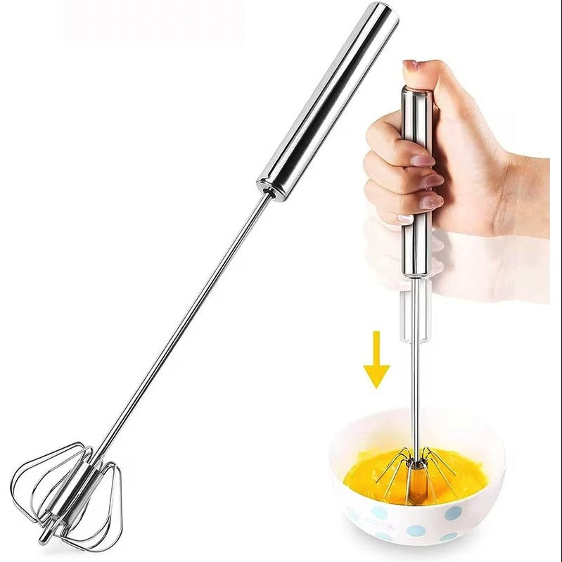 Mixer Manual, Kadeny, pentru Oua Smantana Frisca Aluat, Maner Otel Inoxidabil, Usor de Utilizat si Depozitat, 27 x 7 cm, Argintiu