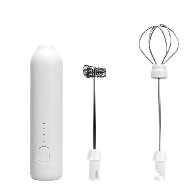 Mixer Spuma Lapte, Kadeny, Electric cu Incarcare USB, Bauturi Calde/Reci, Maner Izolat Termic, Otel Inoxidabil, pentru Latte, Ciocolata Calda, Cappuccino, Frappe, Usor de Folosit, 2 Accesorii, Alb