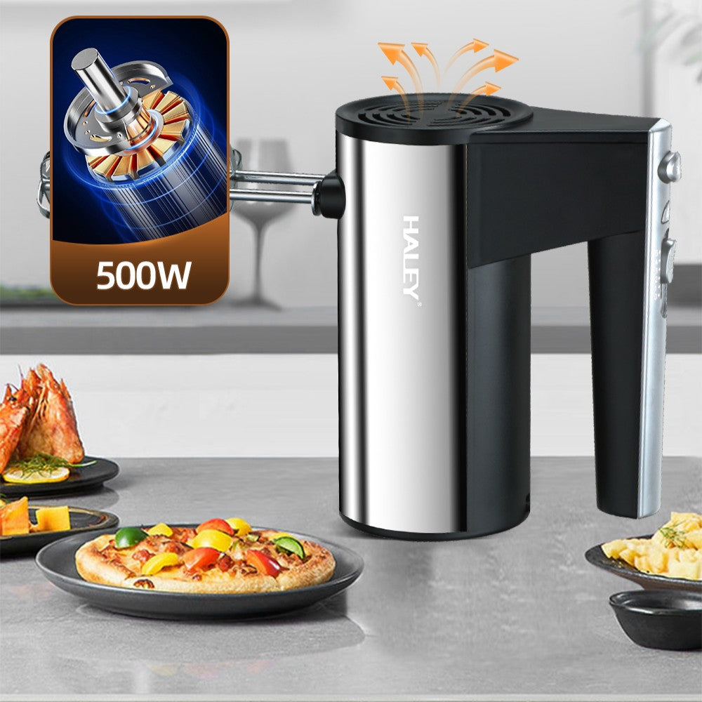 Mixer de Mana din Inox HALEY 500W – 5 Viteze, Silentios, Motor Puternic, Accesorii Incluse