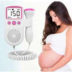 Monitor Fetal Doppler, Kaveny, Monitorizare Sarcina, Ritm Cardiac, Ecran LCD 4.5 cm, 2 x Baterii AA (neincluse), Portabil, din ABS, 12.8 x 9.6 x 3 cm, Utilizare de la 9 Saptamani, Roz