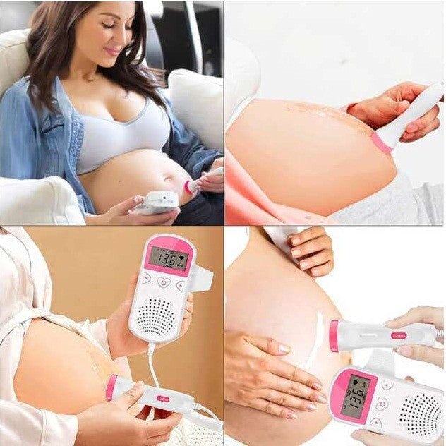 Monitor Fetal Doppler, Kaveny, Monitorizare Sarcina, Ritm Cardiac, Ecran LCD 4.5 cm, 2 x Baterii AA (neincluse), Portabil, din ABS, 12.8 x 9.6 x 3 cm, Utilizare de la 9 Saptamani, Roz