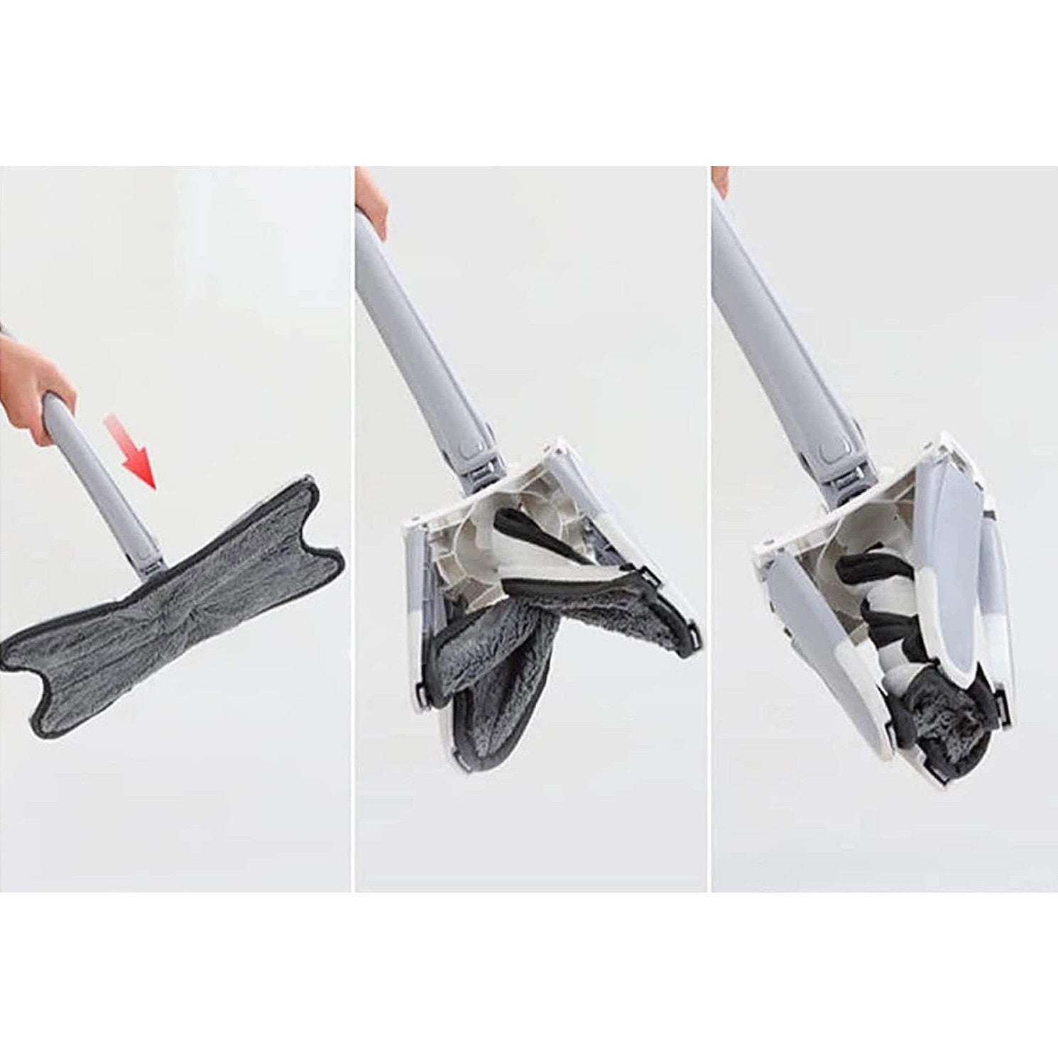 Mop Plat cu Laveta din Microfibra, Kaveny, Pentru Uz Casnic, Sistem de Stoarcere X, Tija Telescopica 140 cm, Rotire 360°,38 x 140 cm, Verde