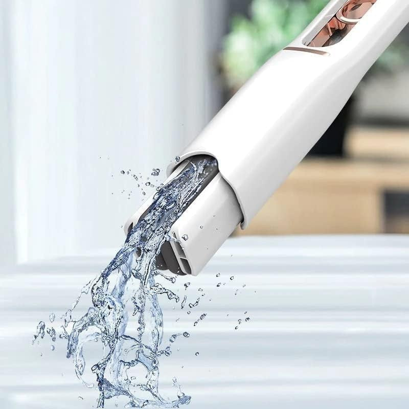 Mop de mana Kaveny, mini-portabil, cu sistem de stoarcere, dispozitiv de curatat manual, cu burete absorbant, material PVA, multisuprafete si geamuri, 29.5 x 15.5 cm, alb